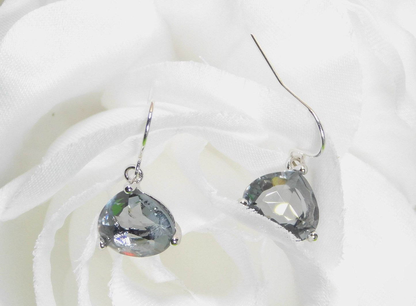 Gray Dangle Triangle Earrings - Victoria's Treasure Chests