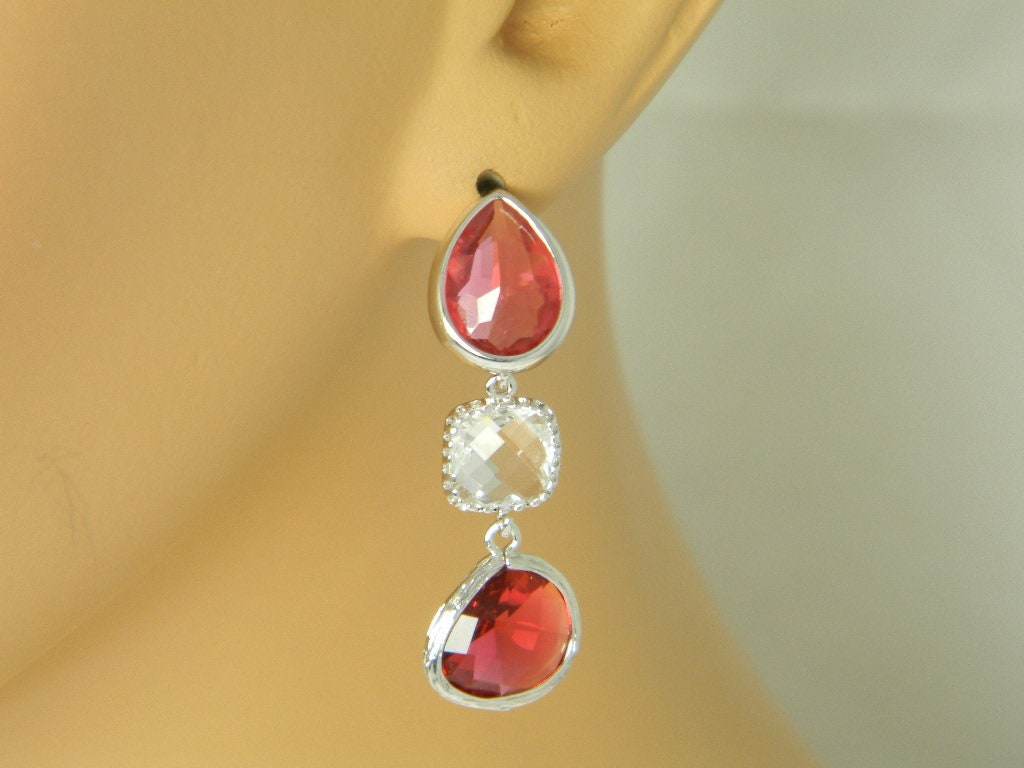 Red Fuchsia Earrings - Victoria's Treasure Chests