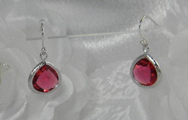 Ruby Glass Earrings - Victoria's Treasure Chests