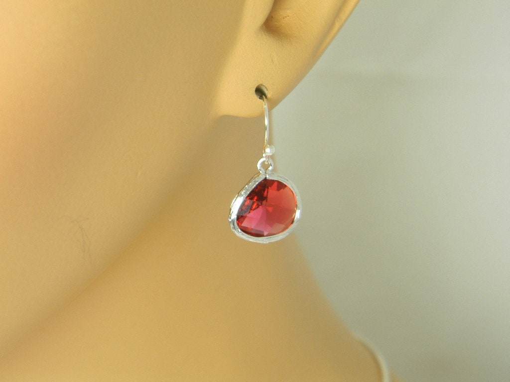 Ruby Glass Earrings - Victoria's Treasure Chests
