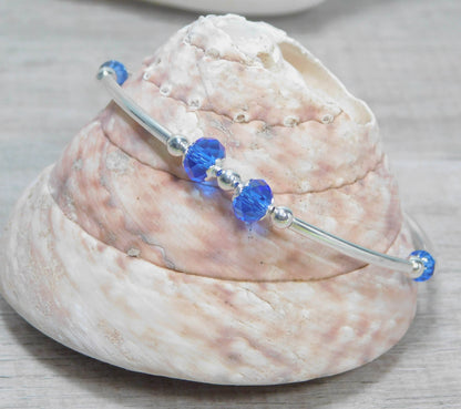 Royal Blue and Silver Plated Birthstone Bracelets - Victoria's Treasure Chests