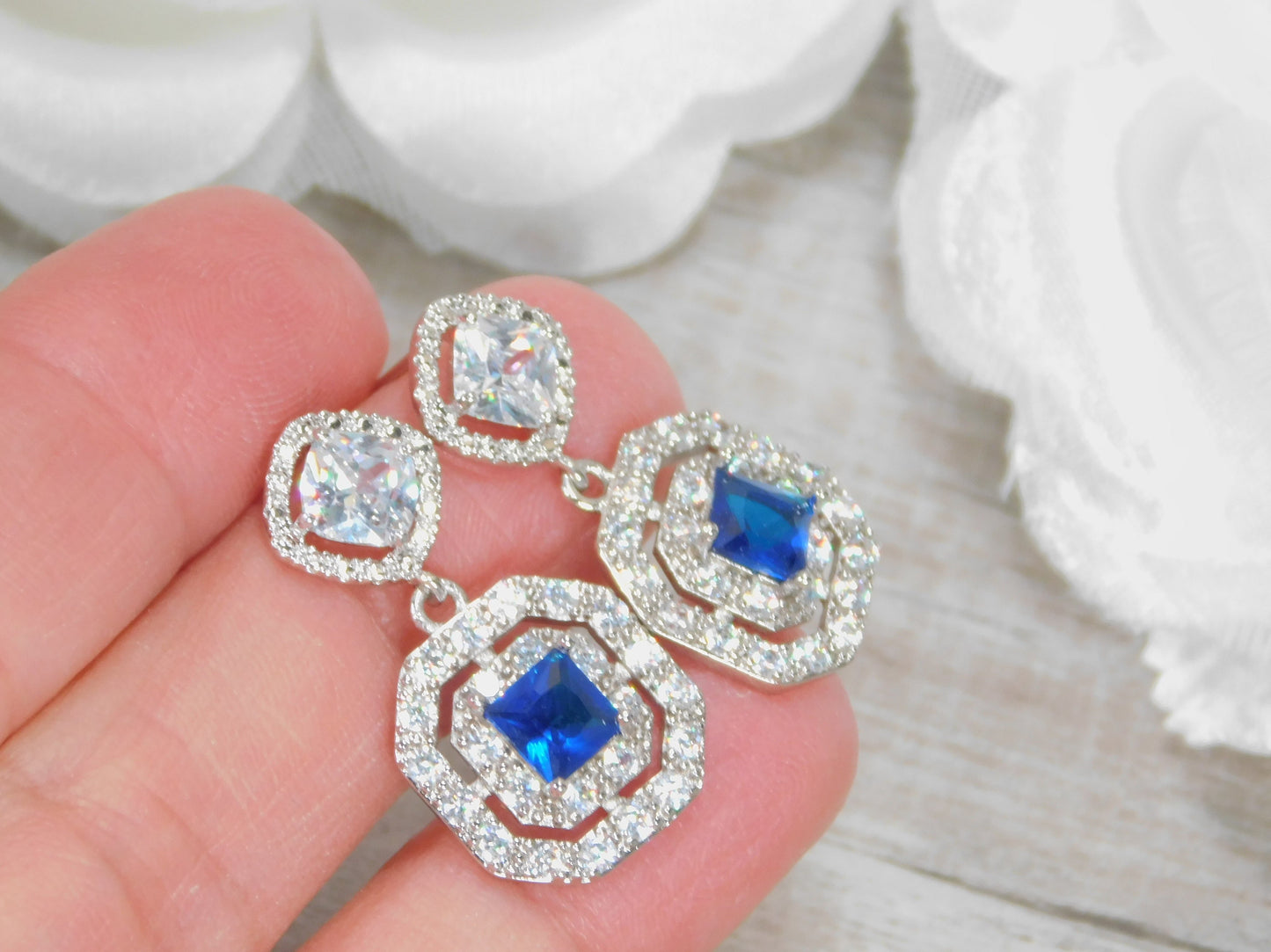 Cubic Zirconia Halo Earrings