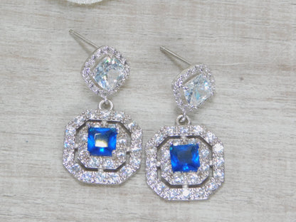 Cubic Zirconia Halo Earrings