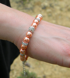 Single Coral Crystal Bracelet