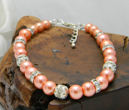 Single Coral Crystal Bracelet