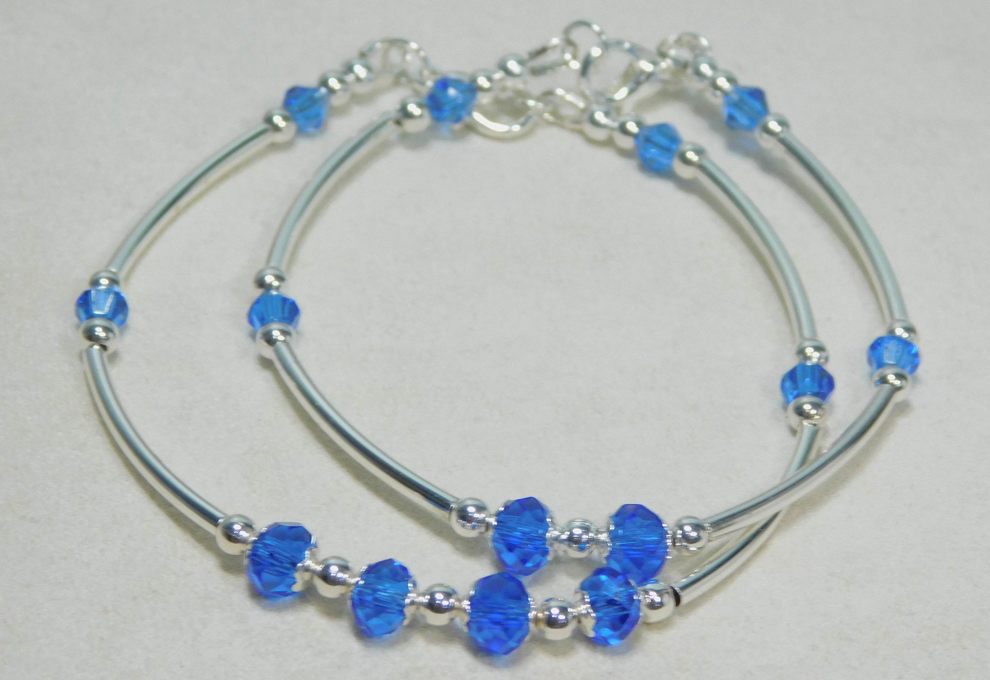 Royal Blue and Silver Plated Birthstone Bracelets - Victoria's Treasure Chests