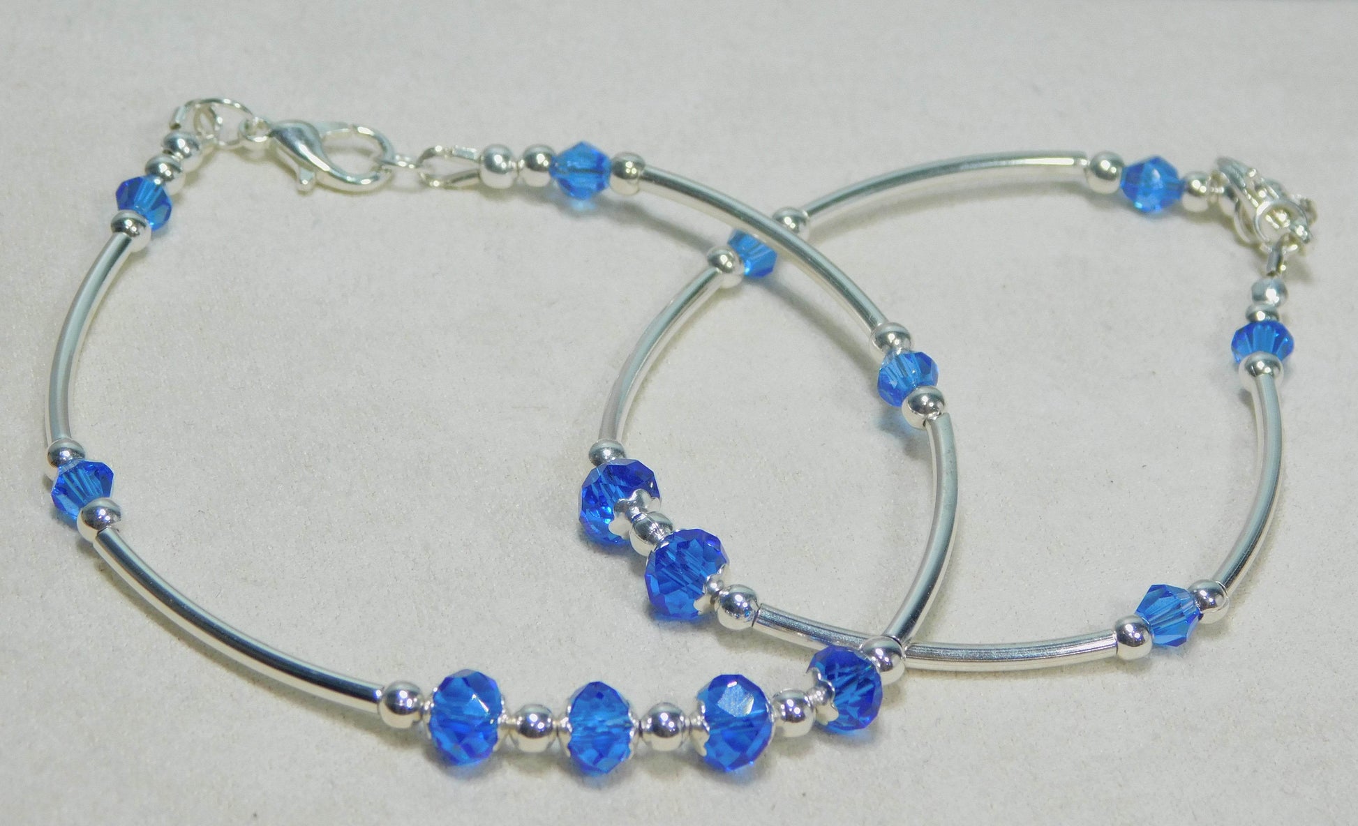 Royal Blue and Silver Plated Birthstone Bracelets - Victoria's Treasure Chests