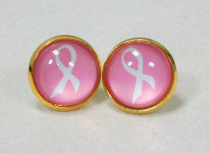 Breast Cancer Post Earrings