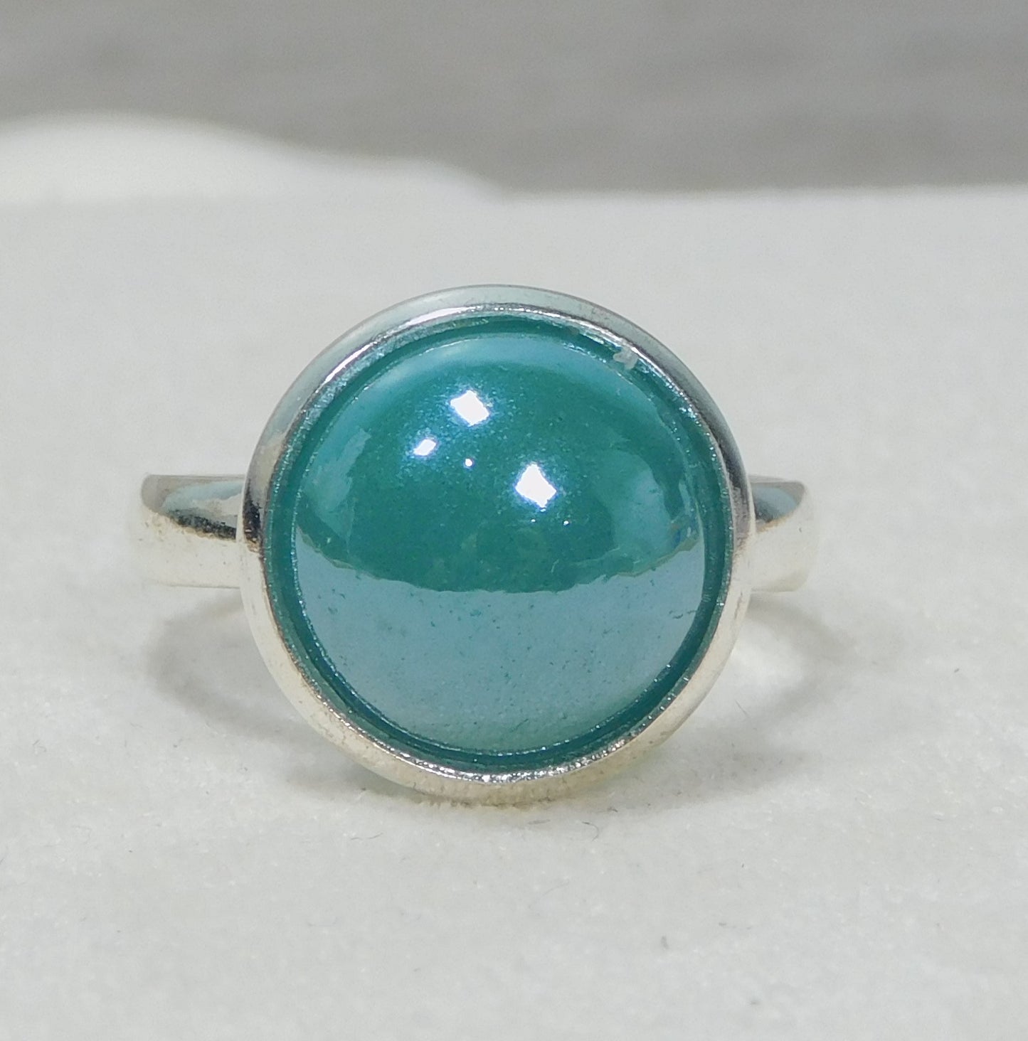 Glass Pearl Adjustable Ring