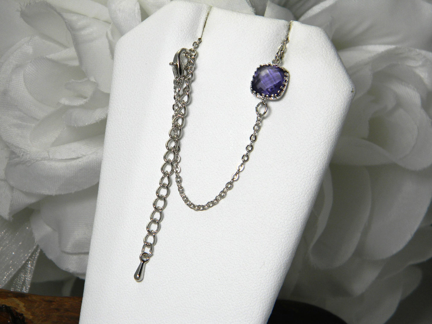 Dainty Amethyst Glass Bracelet