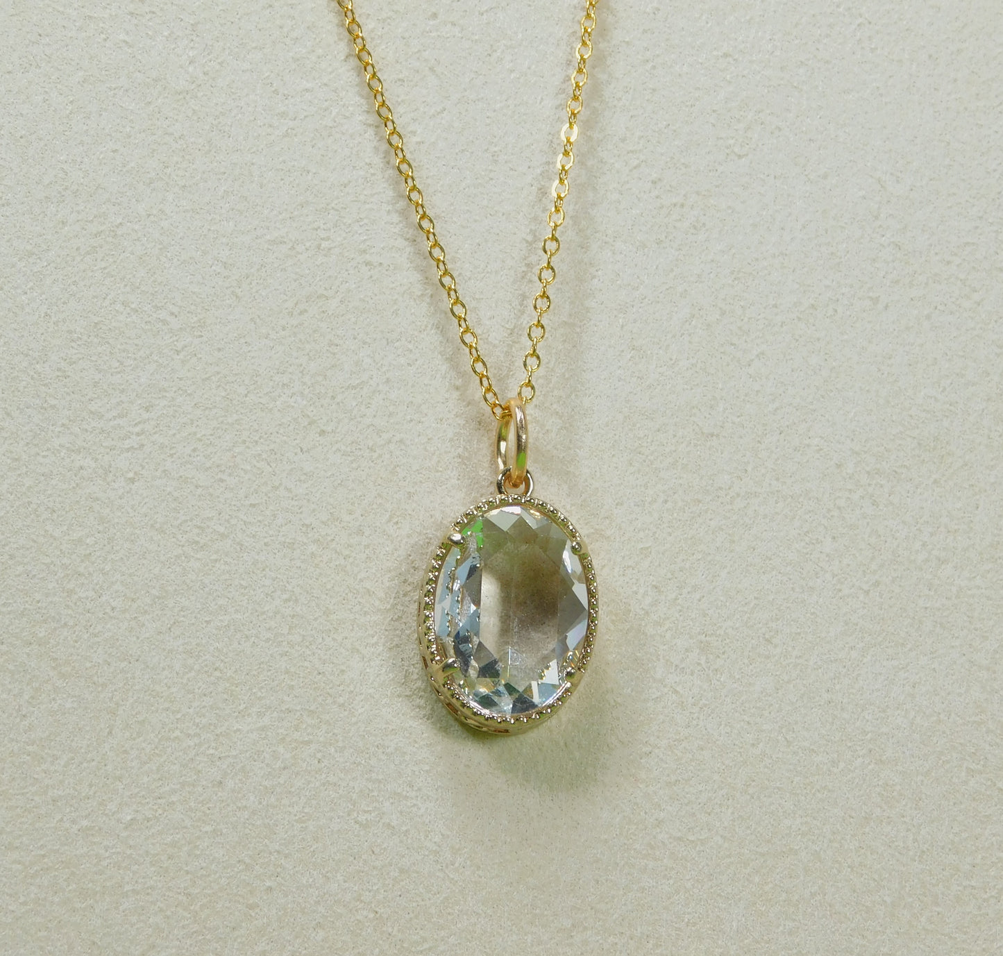 Oval Glass Pendant Necklace