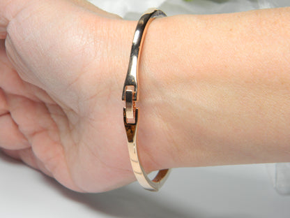 Rose Gold Bangle CZ Cuff