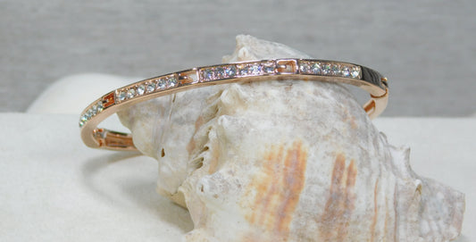 Rose Gold Bangle CZ Cuff