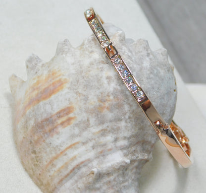 Rose Gold Bangle CZ Cuff