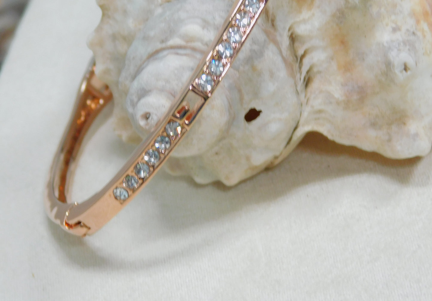 Rose Gold Bangle CZ Cuff