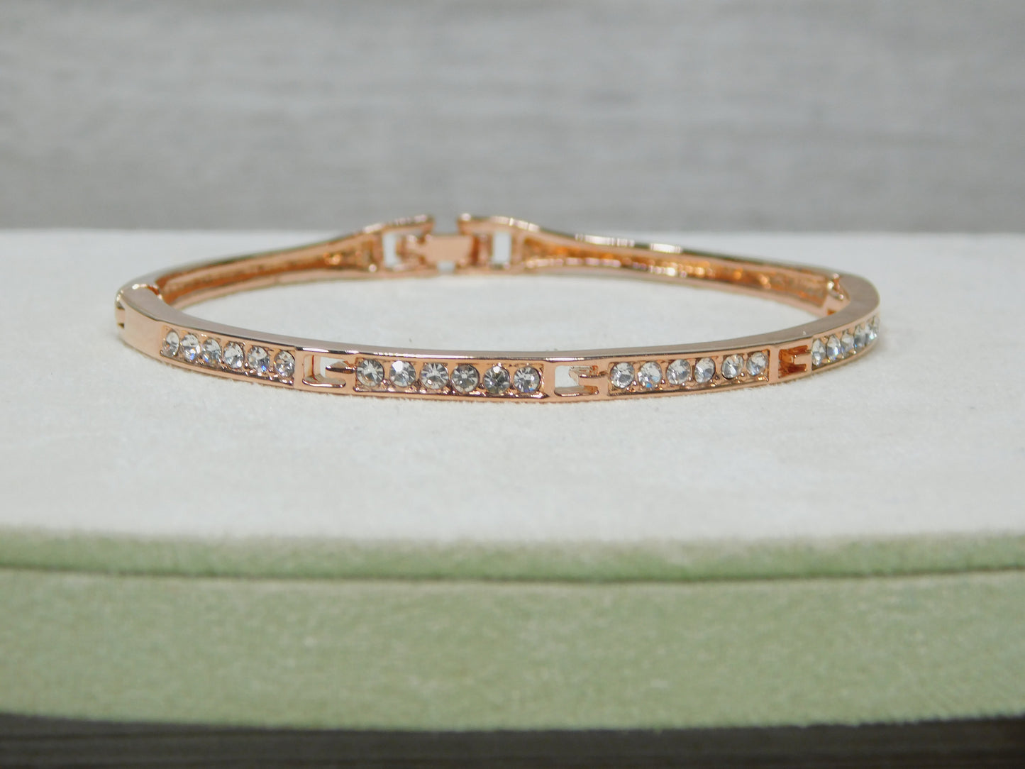 Rose Gold Bangle CZ Cuff