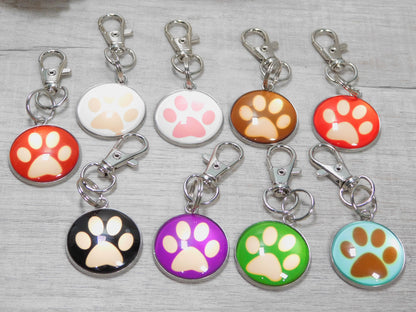 Dog or Cat Paw keychain on a swivel hook