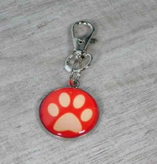 Dog or Cat Paw keychain on a swivel hook