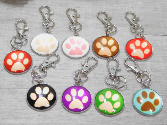 Dog or Cat Paw keychain on a swivel hook