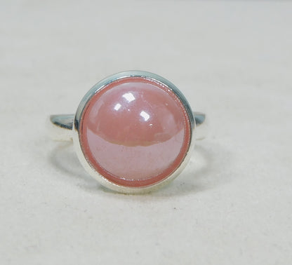 Glass Pearl Adjustable Ring