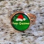 Christmas Rose Gold Adjustable Ring