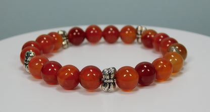 Red Carnelian Gemstone Stretch Bracelet