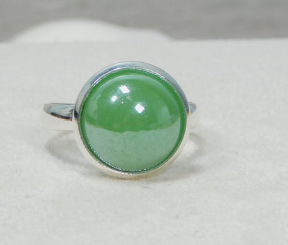 Glass Pearl Adjustable Ring