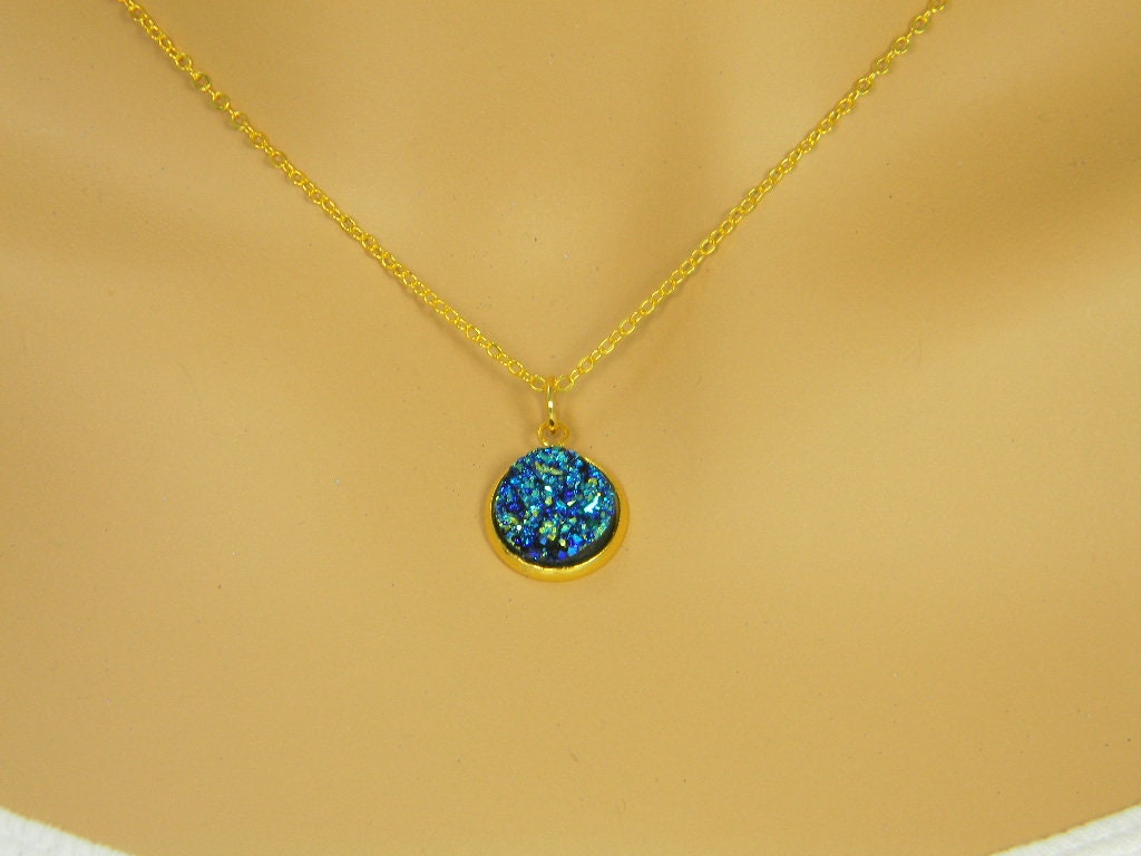 Faux druzy necklacecs