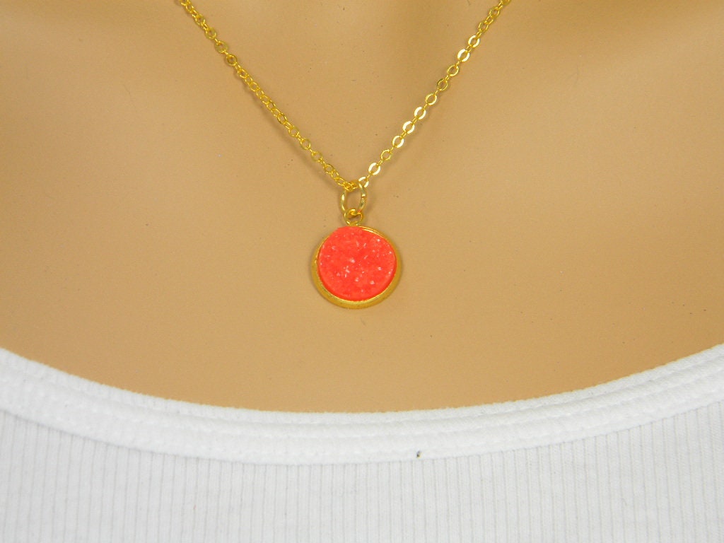 Faux druzy necklacecs