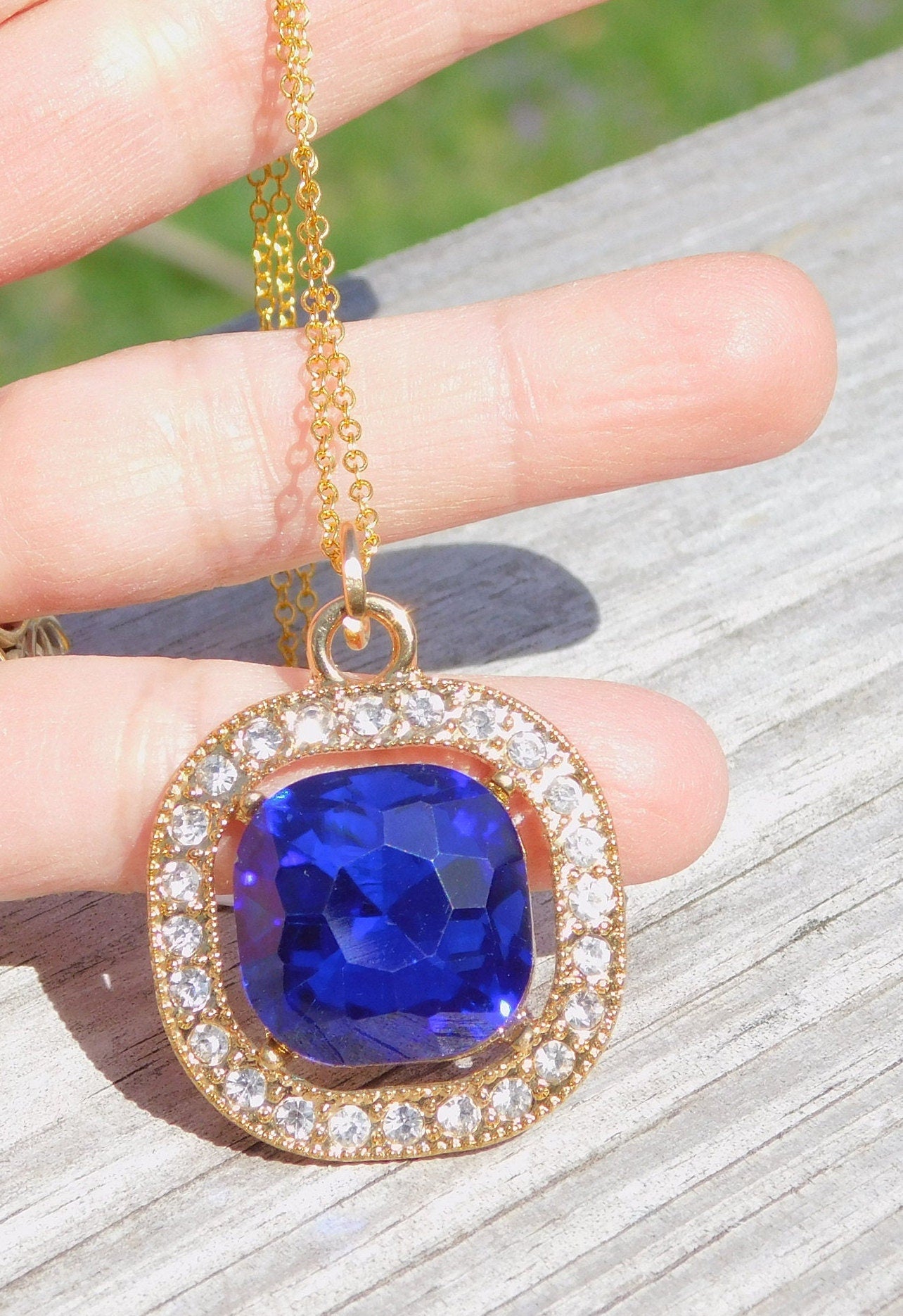 Midnight Blue Pendant Necklace