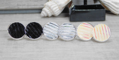 Stud Earrings, Resin Earrings, Iridescent Statement Studs, 12MM Round Stud Earrings Color Options, Gift Idea, Thank you Gift