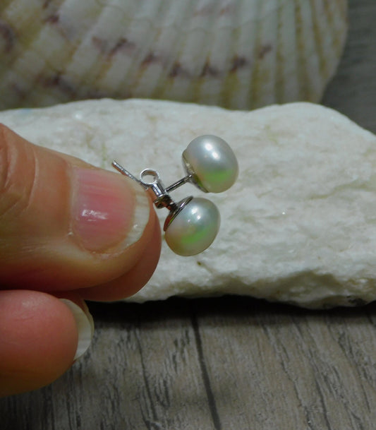 8mm fresh water pearl stud earrings set