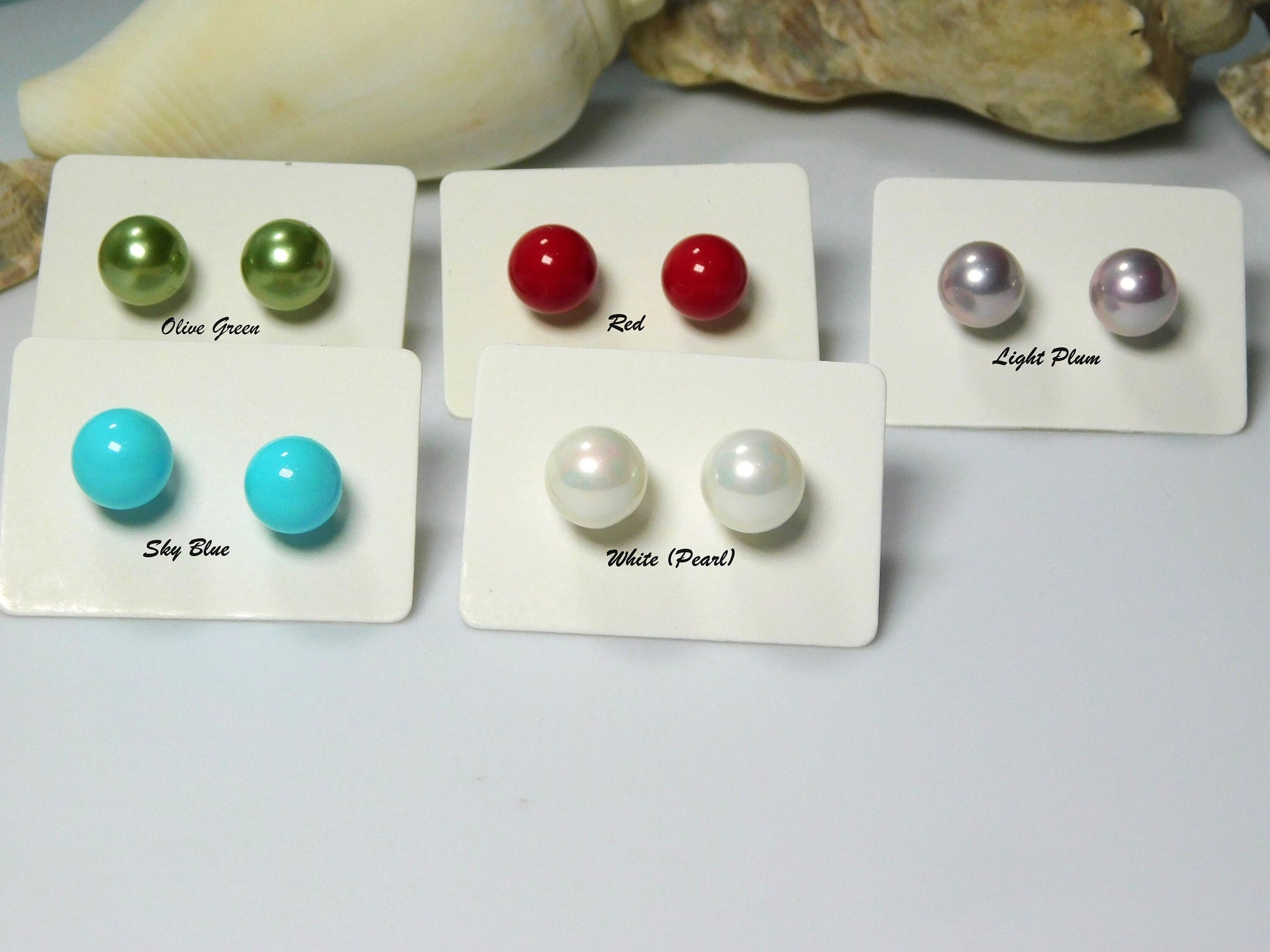 8mm Pearl Stud Earrings, Stainless Steel Posts, Round Studs, Color Option, Pearl Stud Earrings, Gift for Her, Pearl Jewelry, Christmas Gift