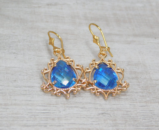 lovely faceted royal blue glass