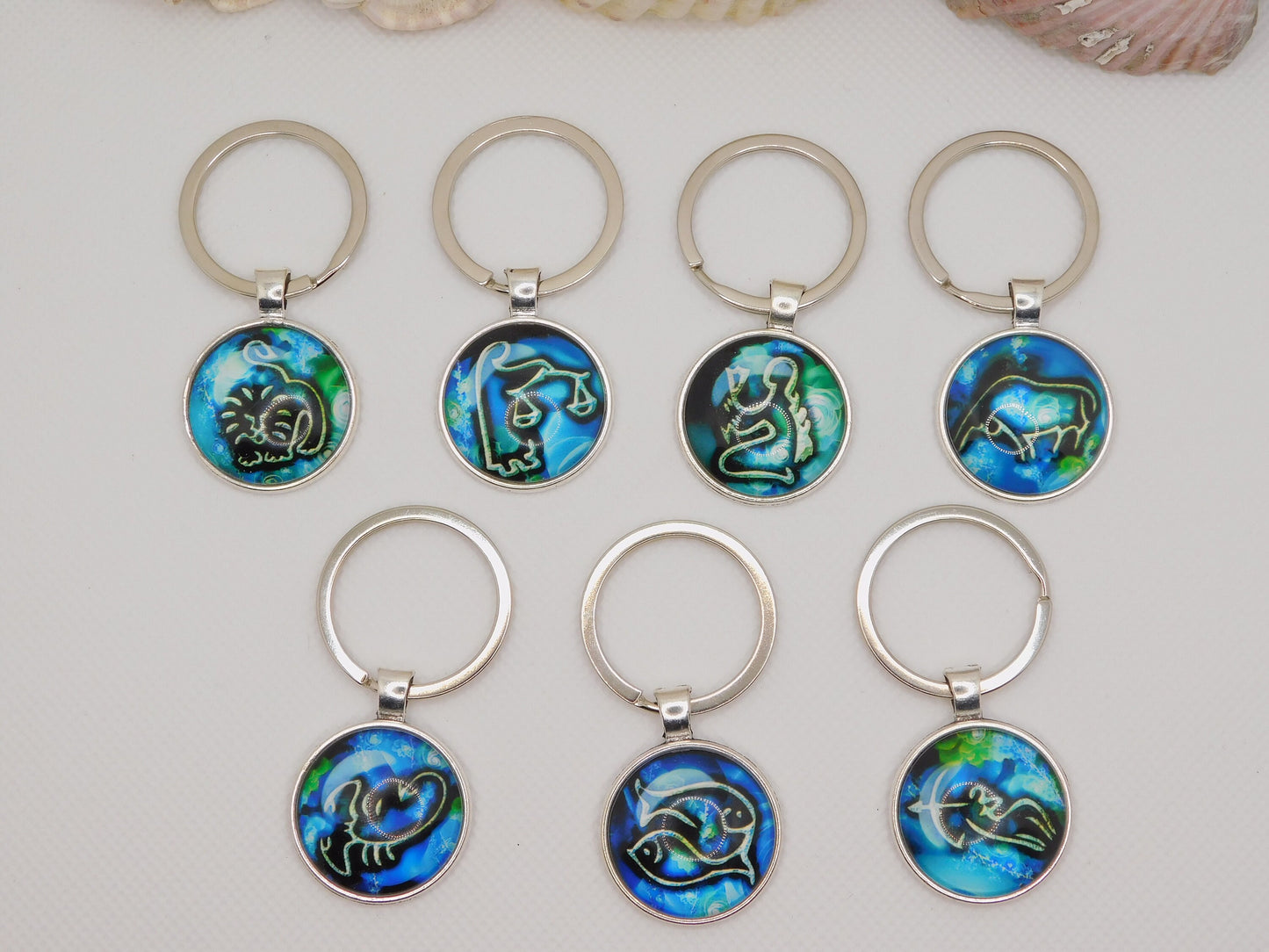 Zodiac sign key rings