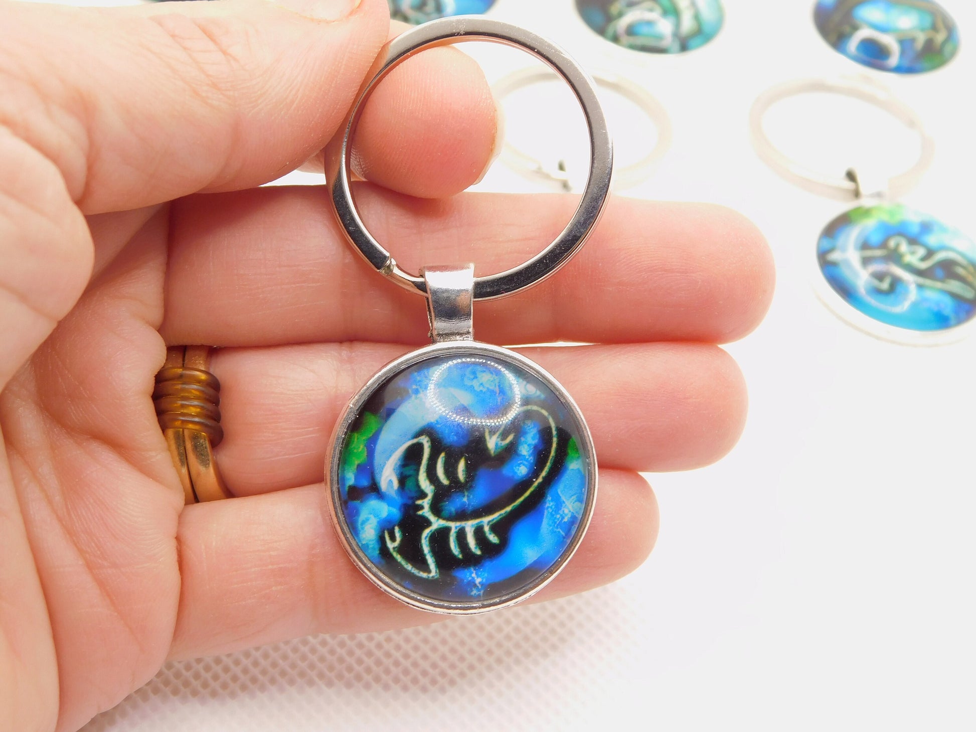 Zodiac sign key rings