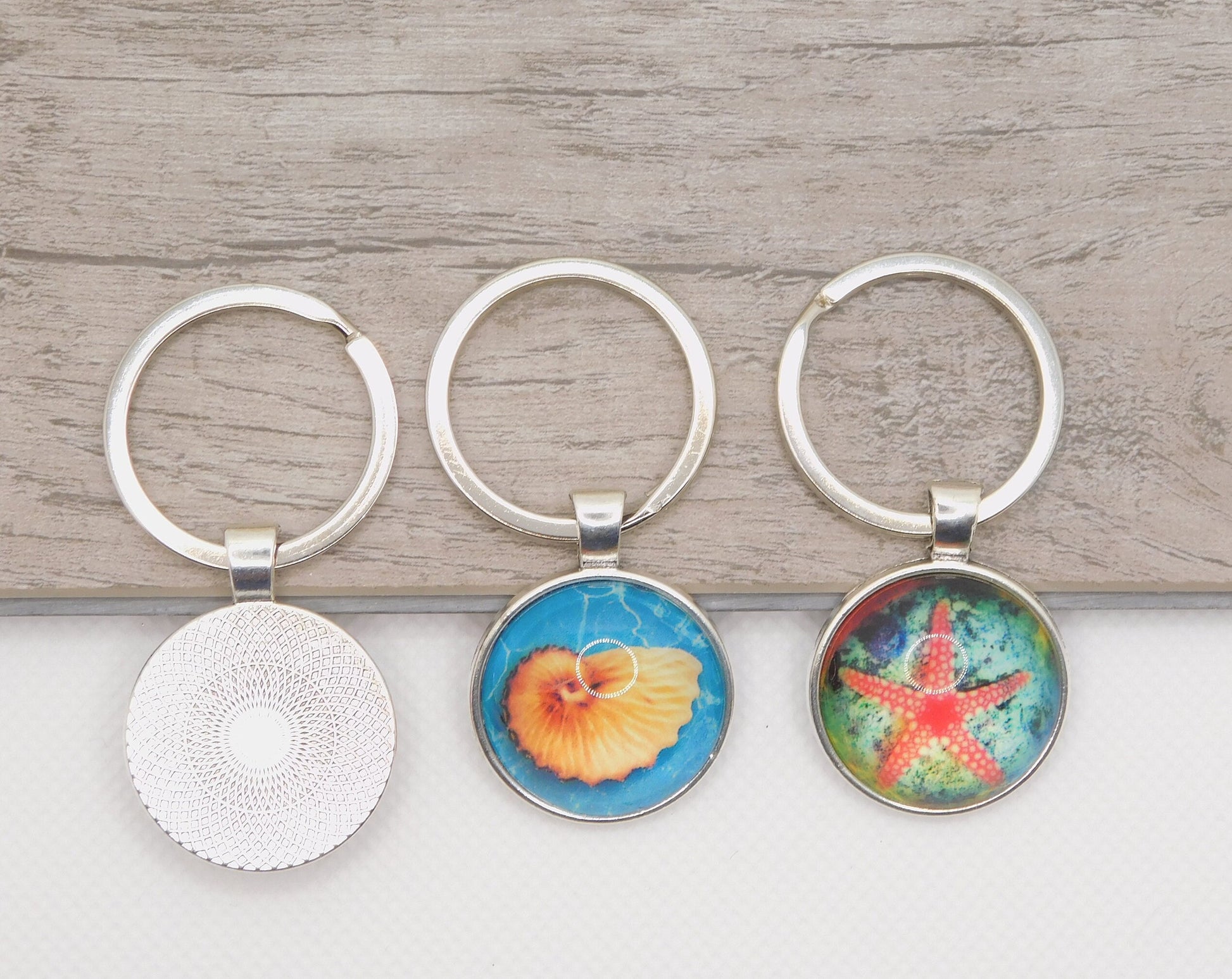 Sea shell keyrings