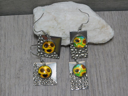 beautiful 12mm glass dome sunflowers set