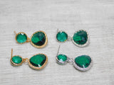 Emerald Green Earrings, Green Glass Earrings, Green Statement Earrings, Emerald Dangle Earrings, Christmas Gift, Bridesmaid Earrings