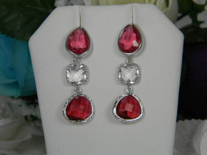 Red Fuchsia Earrings - Victoria's Treasure Chests