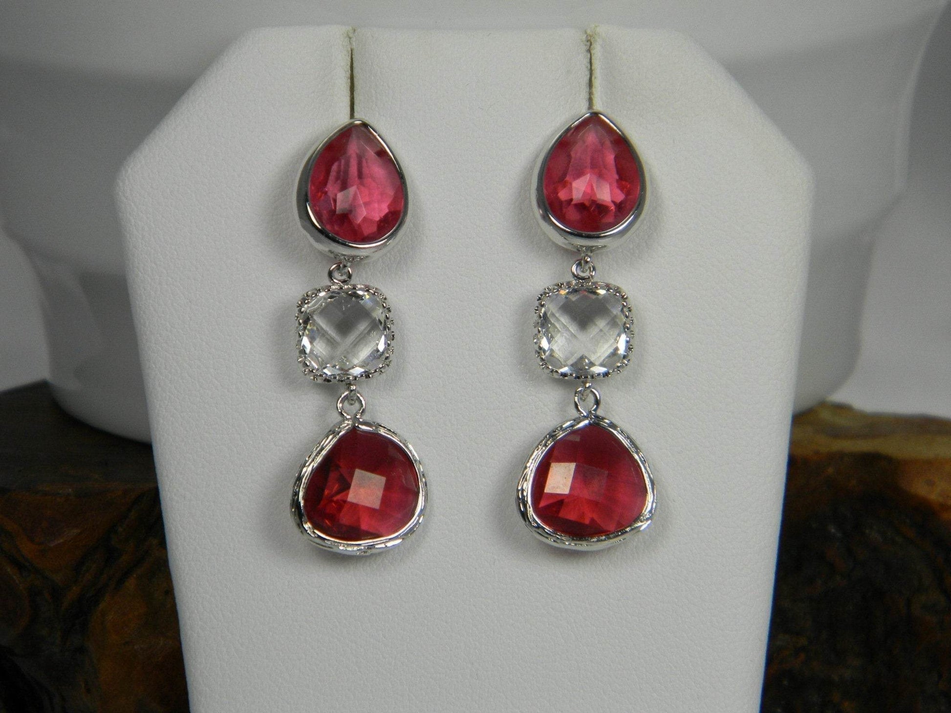 Red Fuchsia Earrings - Victoria's Treasure Chests