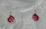 lovely small ruby fushia red earrings