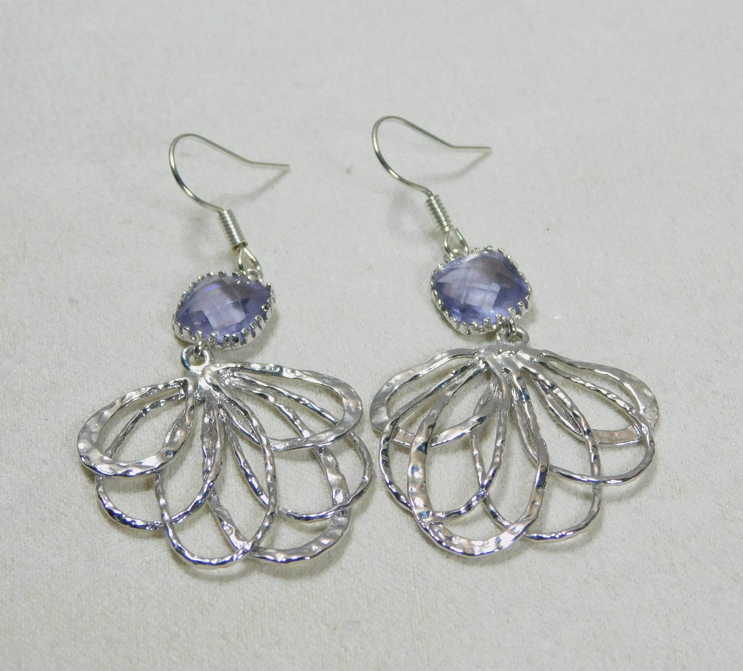 Peacock colored earrings