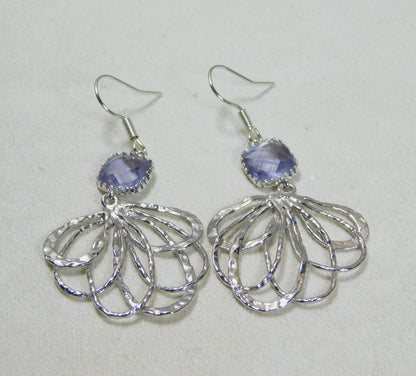 Peacock colored earrings