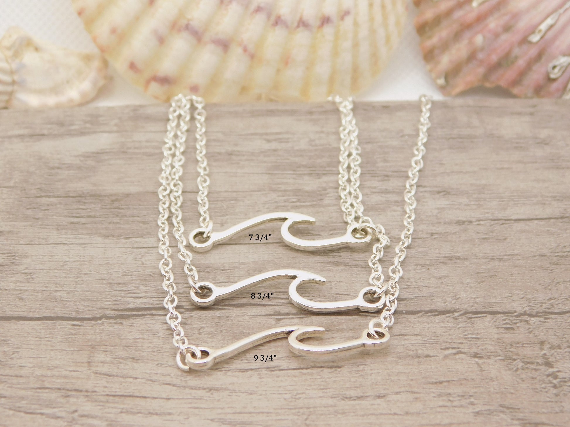 Antique silver wave anklet