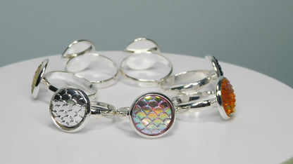 Mermaid Scale Adjustabe Ring